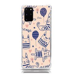 Cute Cats Doodle Seamless Pattern With Funny Characters Samsung Galaxy S20plus 6 7 Inch Tpu Uv Case by Simbadda