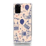 Cute Cats Doodle Seamless Pattern With Funny Characters Samsung Galaxy S20Plus 6.7 Inch TPU UV Case Front