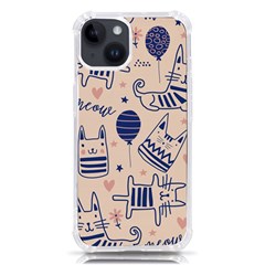 Cute Cats Doodle Seamless Pattern With Funny Characters Iphone 14 Tpu Uv Print Case by Simbadda