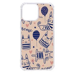 Cute Cats Doodle Seamless Pattern With Funny Characters Iphone 13 Pro Max Tpu Uv Print Case