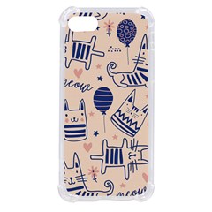 Cute Cats Doodle Seamless Pattern With Funny Characters Iphone Se by Simbadda