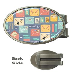 Pattern Postal Stationery Money Clips (oval)  by Simbadda