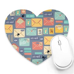 Pattern Postal Stationery Heart Mousepad by Simbadda