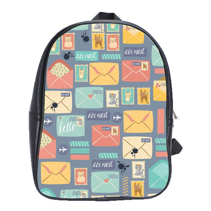 Pattern Postal Stationery School Bag (Large)