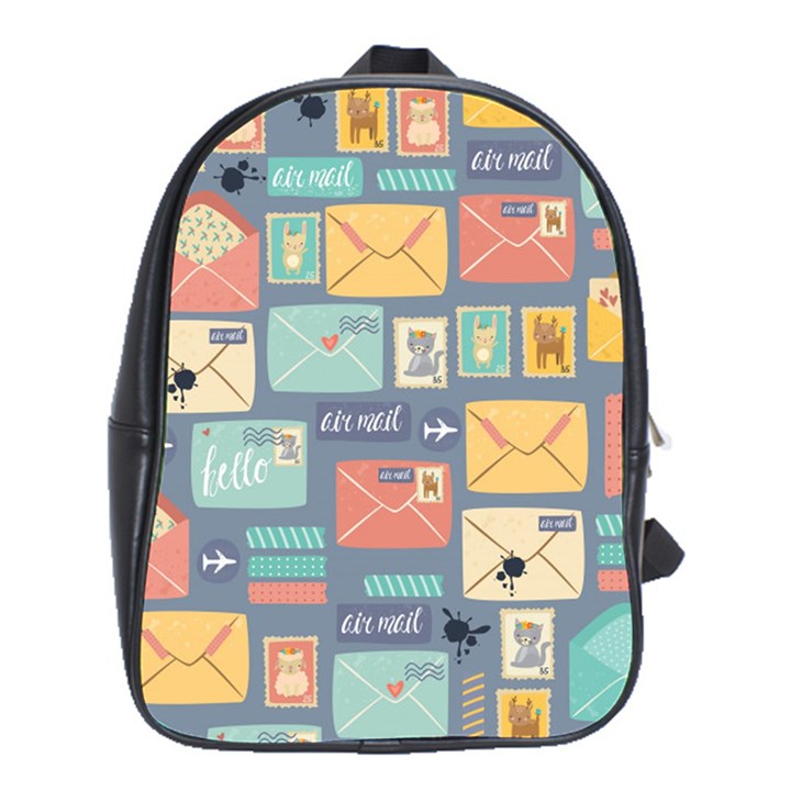 Pattern Postal Stationery School Bag (XL)