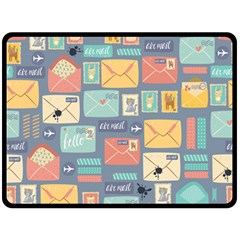 Pattern Postal Stationery Two Sides Fleece Blanket (large) by Simbadda