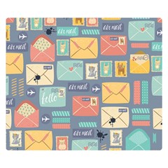 Pattern Postal Stationery Two Sides Premium Plush Fleece Blanket (small) by Simbadda