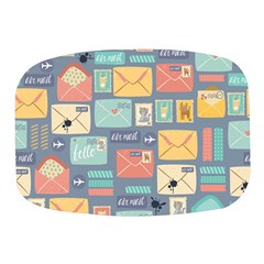 Pattern Postal Stationery Mini Square Pill Box by Simbadda