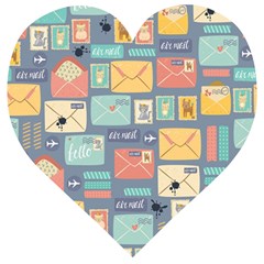 Pattern Postal Stationery Wooden Puzzle Heart by Simbadda