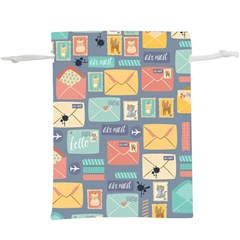 Pattern Postal Stationery Lightweight Drawstring Pouch (xl) by Simbadda