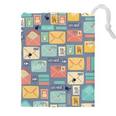 Pattern Postal Stationery Drawstring Pouch (4xl) by Simbadda