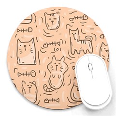 Cat Background Round Mousepad by Simbadda