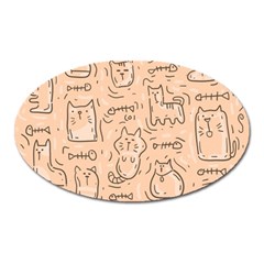 Cat Background Oval Magnet by Simbadda