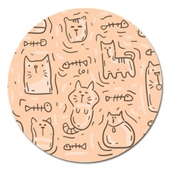 Cat Background Magnet 5  (round) by Simbadda