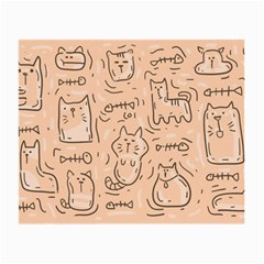 Cat Background Small Glasses Cloth (2 Sides) by Simbadda