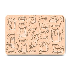 Cat Background Small Doormat by Simbadda