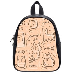 Cat Background School Bag (small) by Simbadda