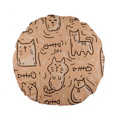 Cat Background Standard 15  Premium Round Cushions by Simbadda