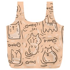 Cat Background Full Print Recycle Bag (xl) by Simbadda