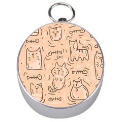 Cat Background Silver Compasses by Simbadda