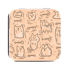 Cat Background Square Metal Box (black)