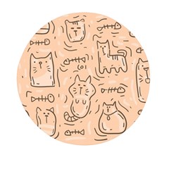 Cat Background Mini Round Pill Box (pack Of 3) by Simbadda