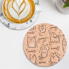 Cat Background Uv Print Round Tile Coaster by Simbadda