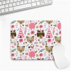 Pink Animals Pattern Small Mousepad by Simbadda