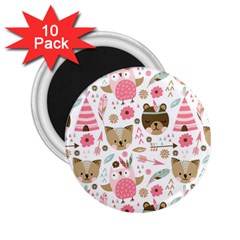 Pink Animals Pattern 2 25  Magnets (10 Pack) 