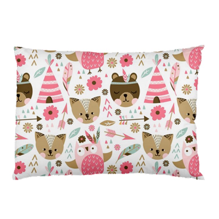 Pink Animals Pattern Pillow Case