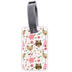 Pink Animals Pattern Luggage Tag (one Side) by Simbadda