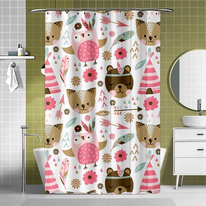 Pink Animals Pattern Shower Curtain 48  x 72  (Small) 