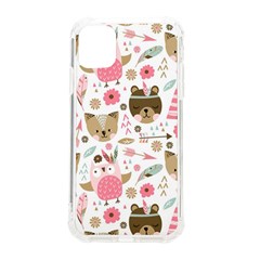 Pink Animals Pattern Iphone 11 Tpu Uv Print Case by Simbadda