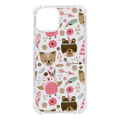 Pink Animals Pattern Iphone 14 Tpu Uv Print Case by Simbadda