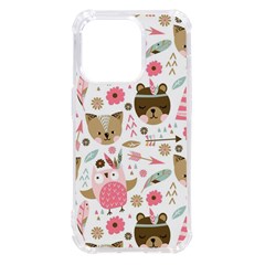 Pink Animals Pattern Iphone 14 Pro Tpu Uv Print Case by Simbadda