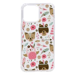 Pink Animals Pattern Iphone 14 Pro Max Tpu Uv Print Case by Simbadda