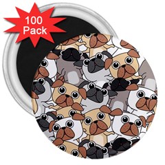 Many Dogs Pattern 3  Magnets (100 Pack) by Simbadda