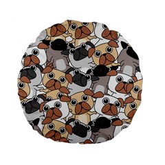 Many Dogs Pattern Standard 15  Premium Flano Round Cushions by Simbadda