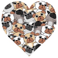 Many Dogs Pattern Wooden Puzzle Heart by Simbadda