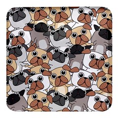 Many Dogs Pattern Square Glass Fridge Magnet (4 Pack) by Simbadda