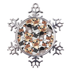 Many Dogs Pattern Metal Large Snowflake Ornament by Simbadda