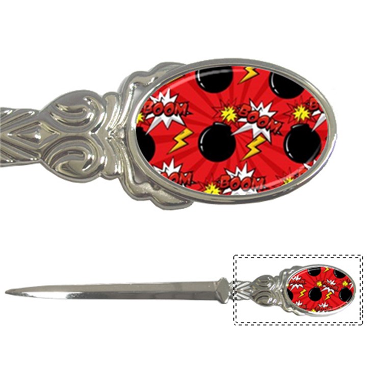 Pop Art Comic Pattern Bomb Boom Explosion Background Letter Opener