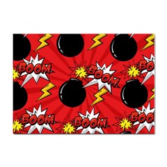 Pop Art Comic Pattern Bomb Boom Explosion Background Sticker A4 (10 Pack) by Simbadda