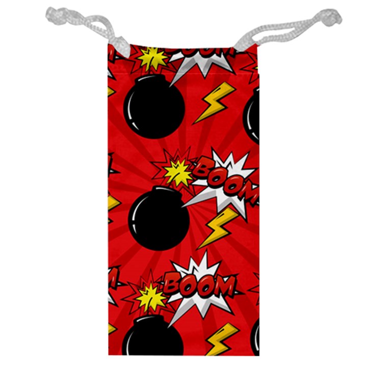 Pop Art Comic Pattern Bomb Boom Explosion Background Jewelry Bag