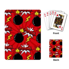 Pop Art Comic Pattern Bomb Boom Explosion Background Playing Cards Single Design (rectangle) by Simbadda