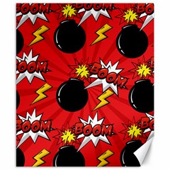 Pop Art Comic Pattern Bomb Boom Explosion Background Canvas 8  X 10  by Simbadda