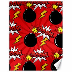 Pop Art Comic Pattern Bomb Boom Explosion Background Canvas 18  X 24  by Simbadda