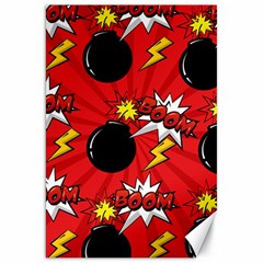 Pop Art Comic Pattern Bomb Boom Explosion Background Canvas 20  X 30  by Simbadda