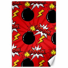 Pop Art Comic Pattern Bomb Boom Explosion Background Canvas 24  X 36 