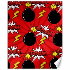 Pop Art Comic Pattern Bomb Boom Explosion Background Canvas 11  X 14  by Simbadda